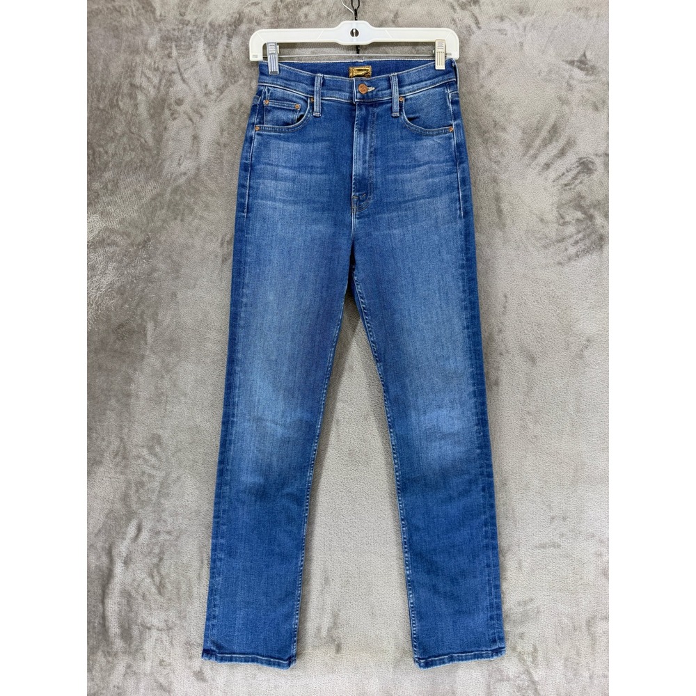 Mother Jeans High Waisted Rider Skimp Womens 25 Blue Hue Are You? Straight Leg